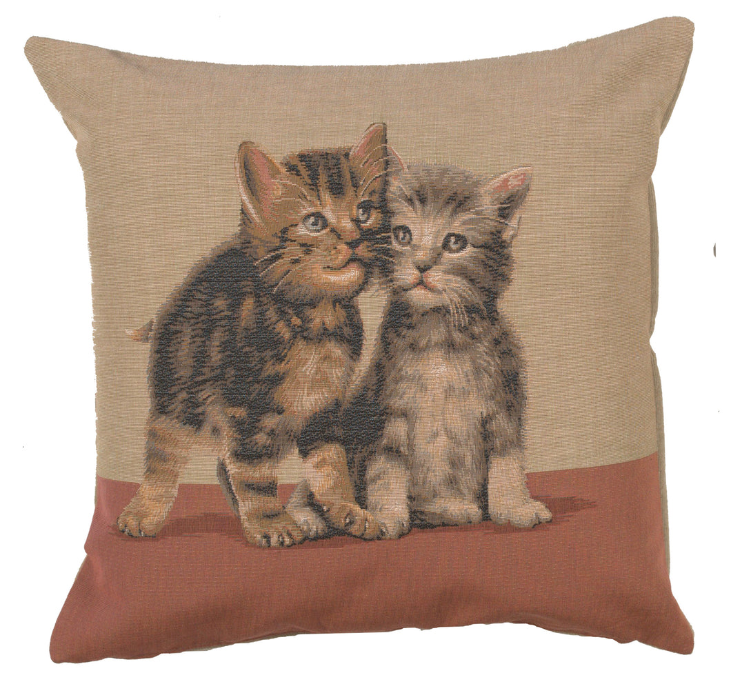 Two Kittens French Cushion