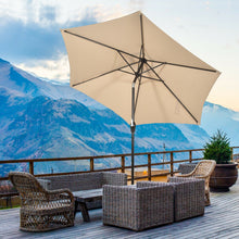Load image into Gallery viewer, 9 ft Outdoor Market Patio Table Umbrella Push Button Tilt Crank Lift-Beige
