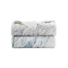 Load image into Gallery viewer, Beautyrest Zuri 100% Polyester Marble Faux Fur Heated Throw BR54-1371 By Olliix
