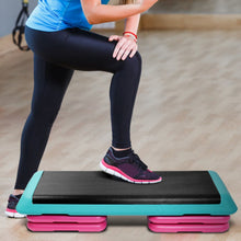 Load image into Gallery viewer, 43 Inch Adjustable Trainer Aerobic Stepper with Risers
