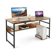 Load image into Gallery viewer, 55 Inch Computer Desk with Tiltable Desktop for Drawing Writing-Natural
