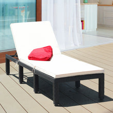 Load image into Gallery viewer, Patio Rattan Lounge Chair Chaise Couch Cushioned Height Adjustable-White
