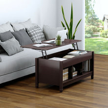 Load image into Gallery viewer, Lift Top Coffee Table with Hidden Storage Compartment-Coffee
