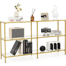 Load image into Gallery viewer, 3-Tier 12D x 29W Inch Console Table with Tempered Glass Shelf-51.5 inches
