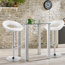 Load image into Gallery viewer, Set of 2 Bar Stools Adjustable PU Leather Swivel Chairs-White
