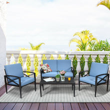 Load image into Gallery viewer, 4 Pieces Patio Furniture Set Aluminum Frame Cushioned Sofa
