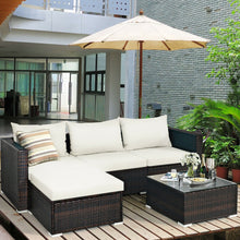 Load image into Gallery viewer, 5 Pieces Patio Rattan Furniture Set with Coffee Table-Off White
