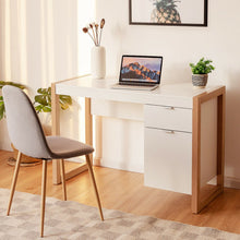 Load image into Gallery viewer, Modern Computer Desk Study Table Writing Workstation with Cabinet and Drawer-White
