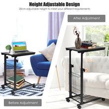 Load image into Gallery viewer, Height Adjustable Sofa Side Snack End Slide Table
