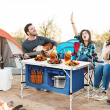 Load image into Gallery viewer, Height Adjustable Folding Camping  Table-Blue
