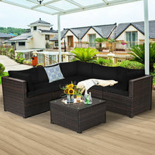 Load image into Gallery viewer, 6 Pieces Patio Furniture Sofa Set with Cushions for Outdoor-Black
