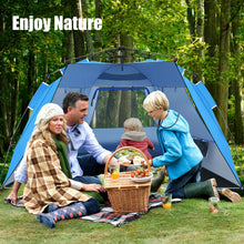 Load image into Gallery viewer, 3-4 Person Easy Pop Up Beach Tent UPF 50+ Portable Sun Shelter-Blue
