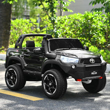 Load image into Gallery viewer, 2*12V Licensed Toyota Hilux Ride On Truck Car 2-Seater 4WD with Remote Painted Black
