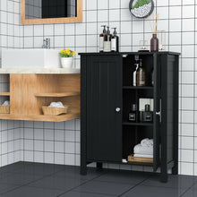 Load image into Gallery viewer, 2-Door Bathroom Floor Storage Cabinet Space Saver Organizer-Black

