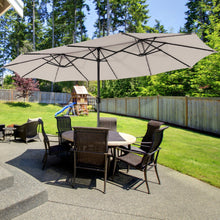 Load image into Gallery viewer, 15 Feet Double-Sided Patio Umbrella with 48 LED Lights-Beige
