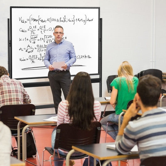 48 x 36 Inch Mobile Magnetic Double-Sided Reversible Whiteboard Height Adjust