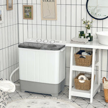 Load image into Gallery viewer, 2-in-1 Portable 22lbs Capacity Washing Machine with Timer Control-Gray
