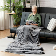 Load image into Gallery viewer, 62&quot; x 84&quot; Flannel Heated Electric Blanket with 10 Heating Levels-Gray
