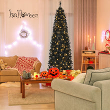 Load image into Gallery viewer, Pre-lit Christmas Halloween Tree with PVC Branch Tips and Warm White Lights-7 ft
