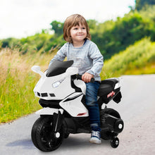 Load image into Gallery viewer, 6V Kids Ride on Motorbike with Training Wheels and Music-White
