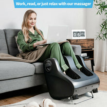 Load image into Gallery viewer, Shiatsu Foot and Calf Massager with Compression Kneading Heating and Vibrating -Gray
