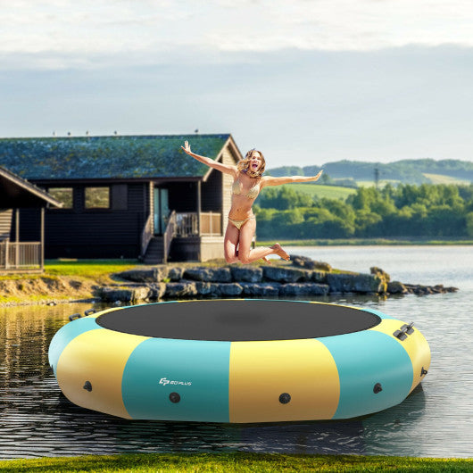 15Feet Inflatable Splash Padded Water Bouncer Trampoline-Yellow