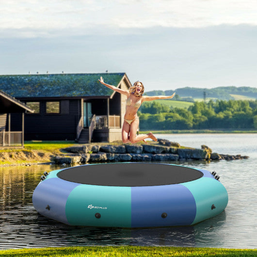 12 Feet Inflatable Splash Padded Water Bouncer Trampoline-Blue