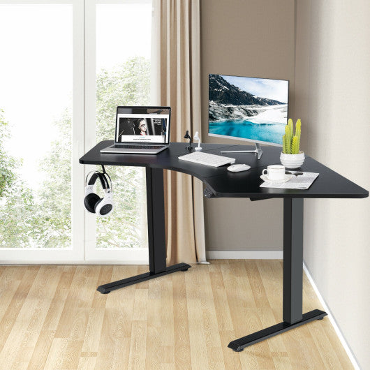72-Inch L Shaped Splice Desktop for Standard and Sit to Stand Desk-Black