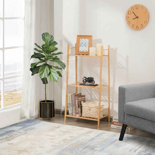 3 Tiers Vertical Bamboo Plant Stand-Natural