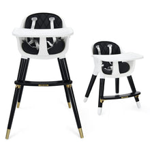 Load image into Gallery viewer, 3-In-1 Adjustable Baby High Chair with Soft Seat Cushion for Toddlers-Black
