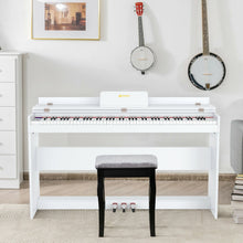 Load image into Gallery viewer, 88 Key Full Size Electric Piano Keyboard with Stand 3 Pedals MIDI Function-White
