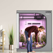 Load image into Gallery viewer, 48 x 24 x60 Inch Mylar Hydroponic Grow Tent with Observation Window-Gray
