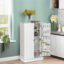 Load image into Gallery viewer, 2-Door Kitchen Storage Cabinet Pantry Cabinet with 6 Adjustable Shelves-White
