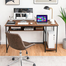 Load image into Gallery viewer, 55 Inch Computer Desk with Power Outlets and USB Ports for Home and Office-Rustic Brown
