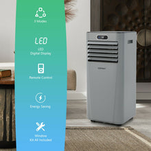 Load image into Gallery viewer, 8000BTU 3-in-1 Portable Air Conditioner with Remote Control-Gray
