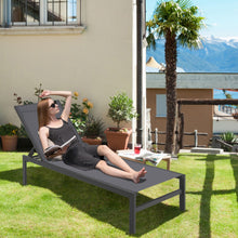 Load image into Gallery viewer, 6-Position Chaise Lounge Chairs with Rustproof Aluminium Frame-Gray
