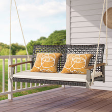 Load image into Gallery viewer, 2-Person Rattan Hanging Porch Swing Chair-Off White
