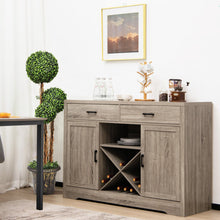 Load image into Gallery viewer, Wooden Kitchen Storage Buffet Cabinet with 2 Drawer and Wine Rack
