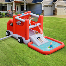 Load image into Gallery viewer, Fire Truck Themed Inflatable Castle Water Park Kids Bounce House without Blower
