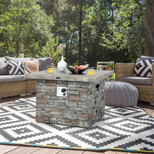 Load image into Gallery viewer, 34.5 Inch Square Propane Gas Fire Pit Table with Lava Rock and PVC Cover-Gray
