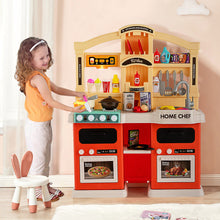 Load image into Gallery viewer, 69 Pieces Kitchen Playset Toys with Realistic Lights and Sounds-Orange
