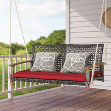 Load image into Gallery viewer, 2-Person Rattan Hanging Porch Swing Chair-Red
