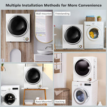 Load image into Gallery viewer, 1.5 Cu .ft Clothes Dryer with with Stainless Steel Wall Mount-White
