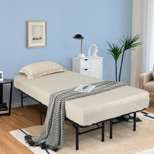 Folding Steel Platform Bed Frame for Kids and Adults-King Size