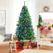 Load image into Gallery viewer, 7 Feet Pre-Lit Hinged Christmas Tree with 350 Multi-Color Lights

