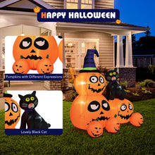 Load image into Gallery viewer, 6 Feet Inflatable Pumpkin Combo Decoration with Built-in LED Light
