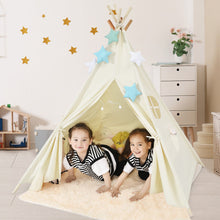 Load image into Gallery viewer, Foldable Kids Canvas Teepee Play Tent

