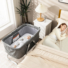 Load image into Gallery viewer, 2-In-1 Baby Bassinet with Mattress and Net-Gray

