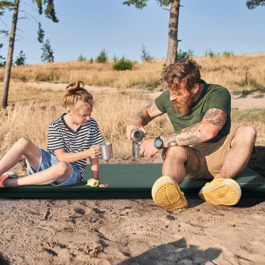 Self-inflating Lightweight Folding Foam Sleeping Cot with Storage bag-Green