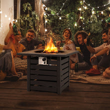Load image into Gallery viewer, Square Propane Fire Pit Table with Lava Rocks and Rain Cover
